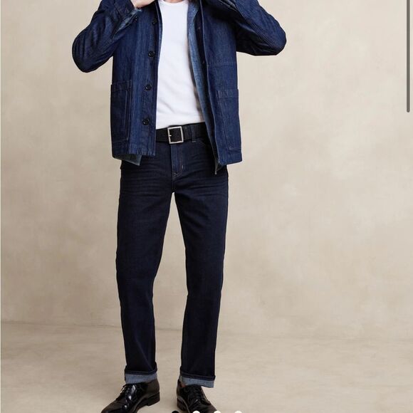 NWT BR Mid Rise Straight Leg Jeans (Hemmed) - Picture 1 of 14